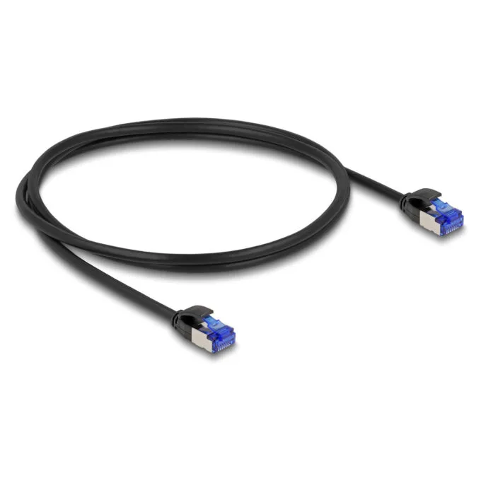 Delock RJ45 Netzwerkkabel Cat.6A S FTP Slim 1 m schwarz — image 2