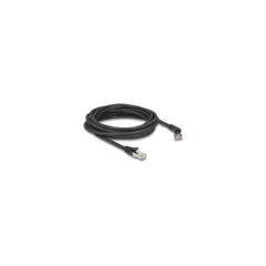 Delock RJ45 Netzwerkkabel Cat.6A S FTP Stecker 45° nach rechts gewinkelt zu Stecker gerade 5 m schwarz