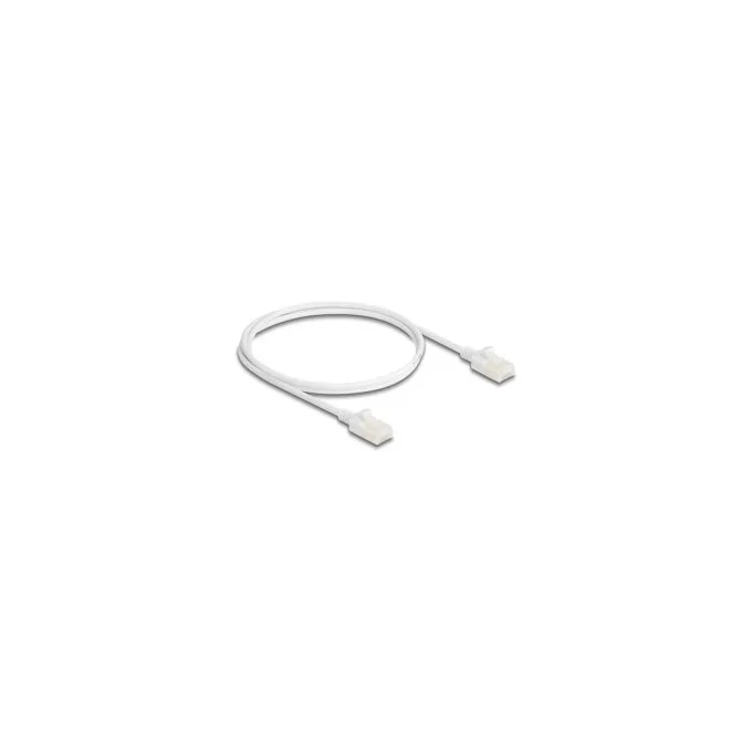 Delock RJ45 Netzwerkkabel Cat.6A Stecker zu Stecker mit robuster Rastnase Industrietauglich U UTP Slim 1 m weiß — image 1