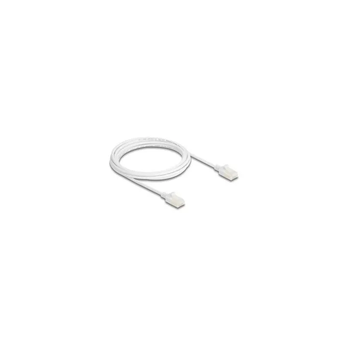 Delock RJ45 Netzwerkkabel Cat.6A Stecker zu Stecker mit robuster Rastnase Industrietauglich U UTP Slim 3 m weiß — image 1