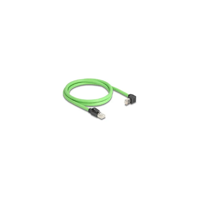 Delock RJ45 Netzwerkkabel Cat.6A Stecker zu Stecker oben gewinkelt SF UTP schleppkettentauglich PUR (TPU) 1 m grün — image 2