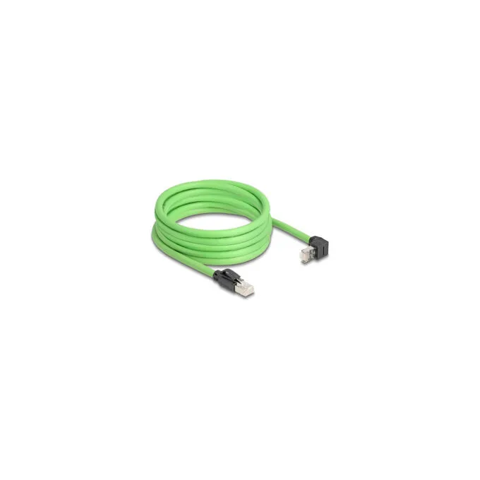 Delock RJ45 Netzwerkkabel Cat.6A Stecker zu Stecker oben gewinkelt SF UTP schleppkettentauglich PUR (TPU) 5 m grün — image 2