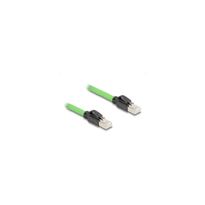 Delock RJ45 Netzwerkkabel Cat.6A Stecker zu Stecker SF UTP schleppkettentauglich PUR (TPU) 1 m grün — image 1