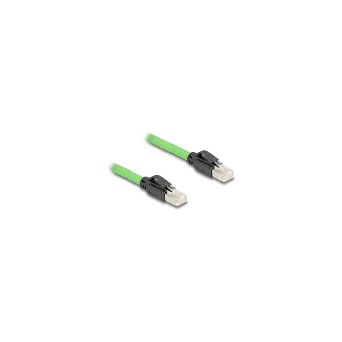 Delock RJ45 Netzwerkkabel Cat.6A Stecker zu Stecker SF UTP schleppkettentauglich PUR (TPU) 2 m grün — image 1
