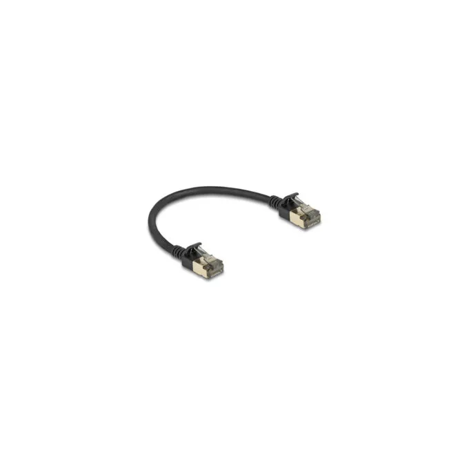 Delock RJ45 Netzwerkkabel Cat.8.1 F FTP Slim Pro 0.25 m schwarz — image 1