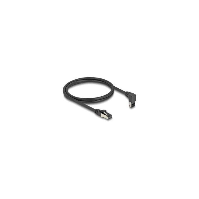 Delock RJ45 Netzwerkkabel Cat.8.1 S FTP 90° oben gewinkelt gerade 0.5 m schwarz — image 2