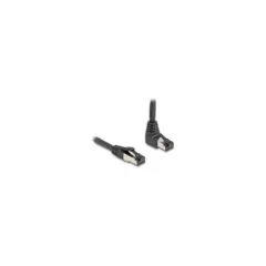 Delock RJ45 Netzwerkkabel Cat.8.1 S FTP 90° oben gewinkelt gerade 3 m schwarz