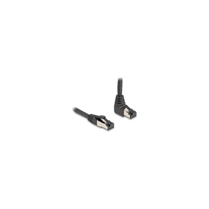 Delock RJ45 Netzwerkkabel Cat.8.1 S FTP 90° oben gewinkelt gerade 3 m schwarz — image 1