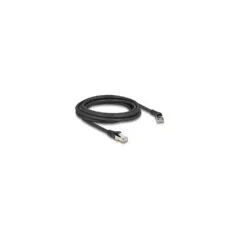 Delock RJ45 Netzwerkkabel Cat.8.1 S FTP Stecker 45° nach rechts gewinkelt zu Stecker gerade bis 40 Gbps 3 m schwarz