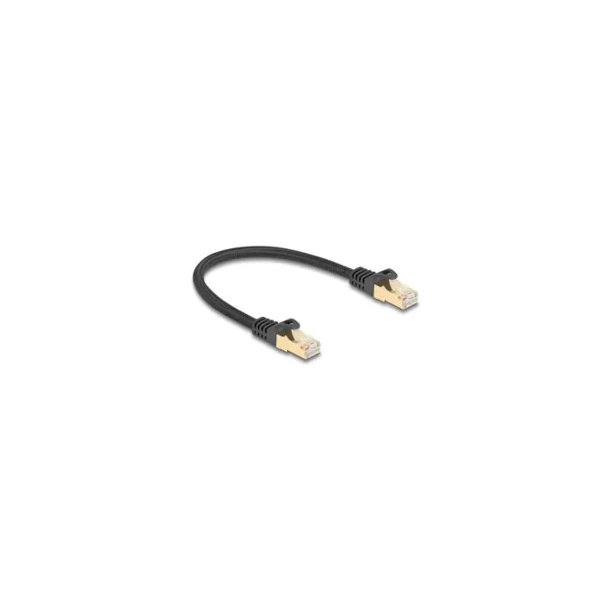 Delock RJ45 Netzwerkkabel mit Geflechtmantel Cat.6A S FTP Stecker zu Stecker 0.25 m schwarz — image 2