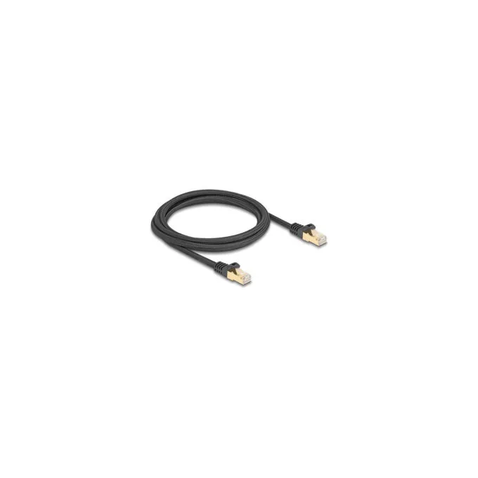 Delock RJ45 Netzwerkkabel mit Geflechtmantel Cat.6A S FTP Stecker zu Stecker 2 m schwarz — image 2