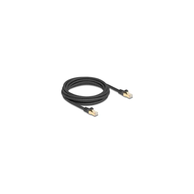 Delock RJ45 Netzwerkkabel mit Geflechtmantel Cat.6A S FTP Stecker zu Stecker 3 m schwarz — image 2