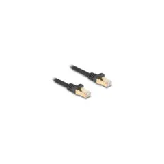 Delock RJ45 Netzwerkkabel mit Geflechtmantel Cat.6A S FTP Stecker zu Stecker 3 m schwarz