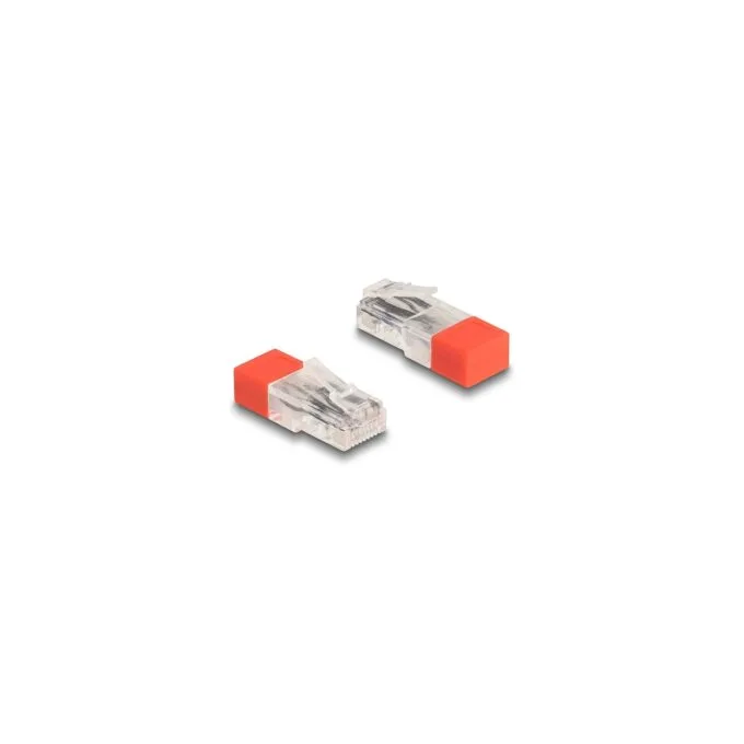 Delock RJ45 Stecker mit Abschlusswiderstand 120 Ohm rot — image 1