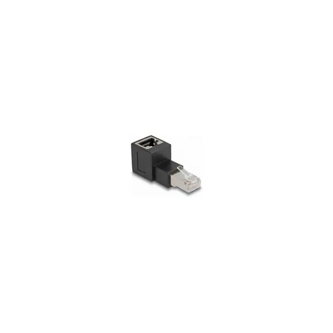 Delock RJ45 Stecker zu RJ45 Buchse Adapter Cat.6A 90° nach oben gewinkelt — image 1