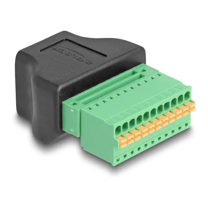 Delock RJ50 Buchse zu Terminalblock Adapter mit Drucktaster — image 2
