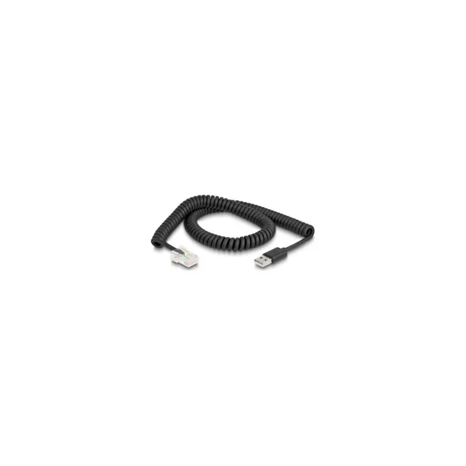 Delock RJ50 zu USB 2.0 Typ-A Barcode Scanner Spiralkabel 2 m — image 1