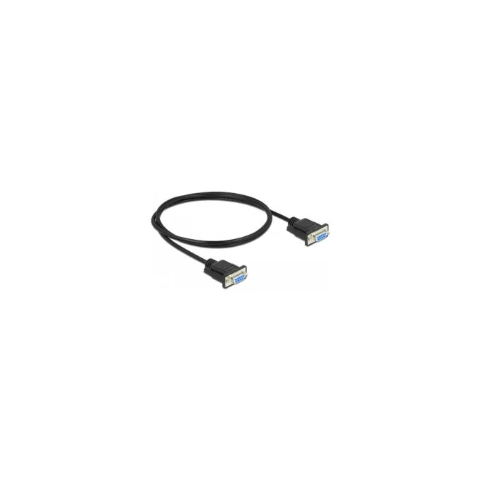Delock RS-232 Kabel Seriell D-Sub 9 Buchse zu Buchse Nullmodem mit schmalem Steckergehäuse - CTS RTS auto control - 1 m — image 2