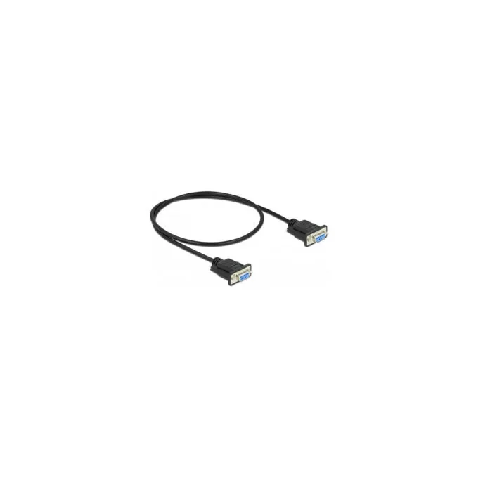 Delock RS-232 Kabel Seriell D-Sub 9 Buchse zu Buchse Nullmodem mit schmalem Steckergehäuse - Full Handshaking - 0.5 m — image 2