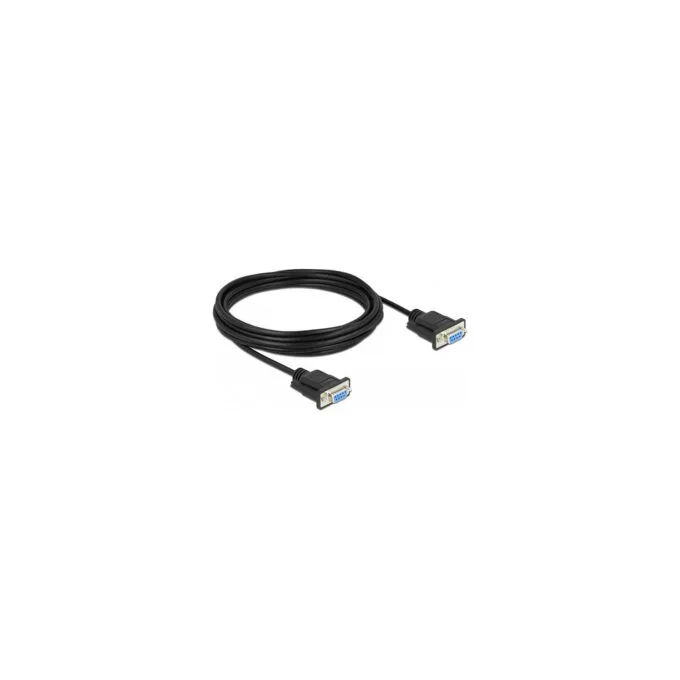 Delock RS-232 Kabel Seriell D-Sub 9 Buchse zu Buchse Nullmodem mit schmalem Steckergehäuse - Full Handshaking - 5 m — image 2