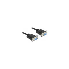 Delock RS-232 Kabel Seriell D-Sub 9 Buchse zu Buchse Nullmodem mit schmalem Steckergehäuse - Full Handshaking - 5 m