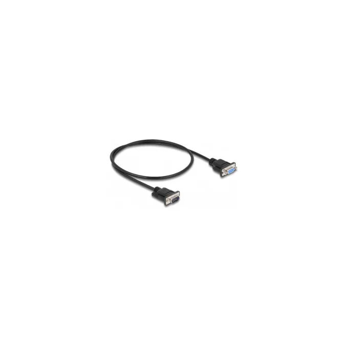 Delock RS-232 Kabel Seriell D-Sub 9 Stecker zu Buchse Nullmodem mit schmalem Steckergehäuse 0.5 m — image 1
