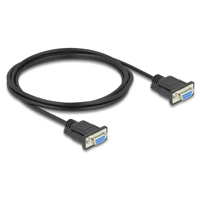 Delock RS-232 Kabel Seriell D-Sub9 Buchse zu Buchse mit schmalem Steckergehäuse 2 m — image 2