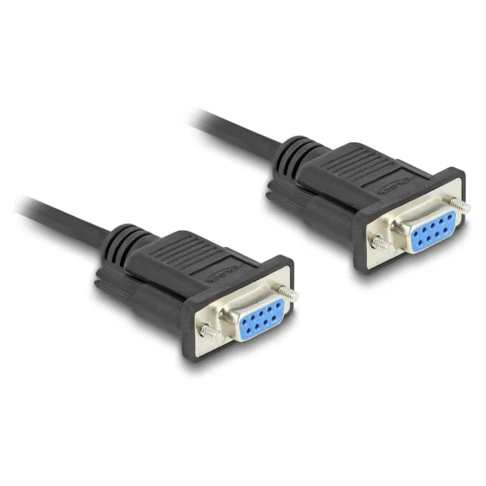 Delock RS-232 Kabel Seriell D-Sub9 Buchse zu Buchse mit schmalem Steckergehäuse 2 m — image 1
