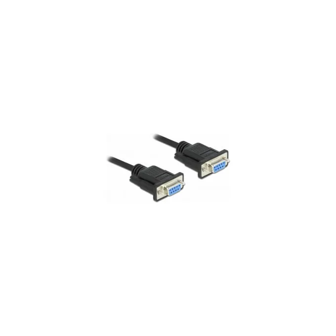 Delock RS-232 Kabel Seriell D-Sub9 Buchse zu Buchse Nullmodem mit schmalem Steckergehäuse 1 m — image 1