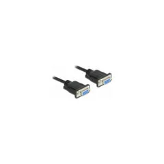 Delock RS-232 Kabel Seriell D-Sub9 Buchse zu Buchse Nullmodem mit schmalem Steckergehäuse 10 m