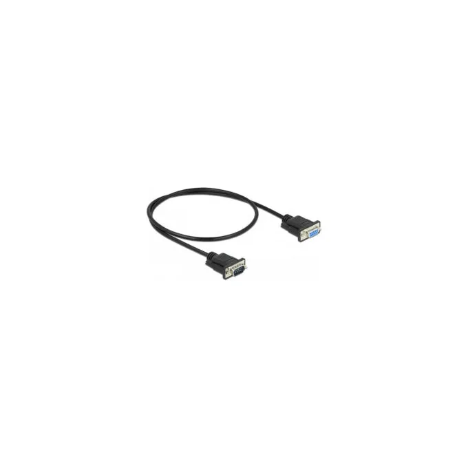 Delock RS-232 Kabel Seriell D-Sub9 Stecker zu Buchse mit schmalem Steckergehäuse 0.5 m — image 1
