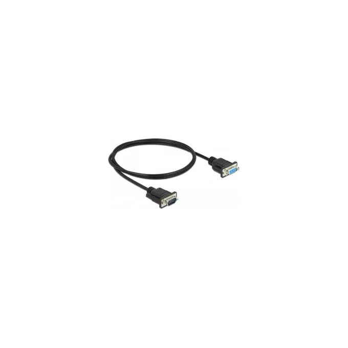 Delock RS-232 Kabel Seriell D-Sub9 Stecker zu Buchse Nullmodem mit schmalem Steckergehäuse 1 m — image 2
