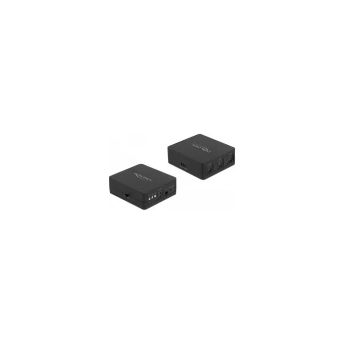 DELOCK S PDIF TOSLINK Switch 3 In 1 Out mit IR-Fernbedienung und USB Stromversorgung — image 1