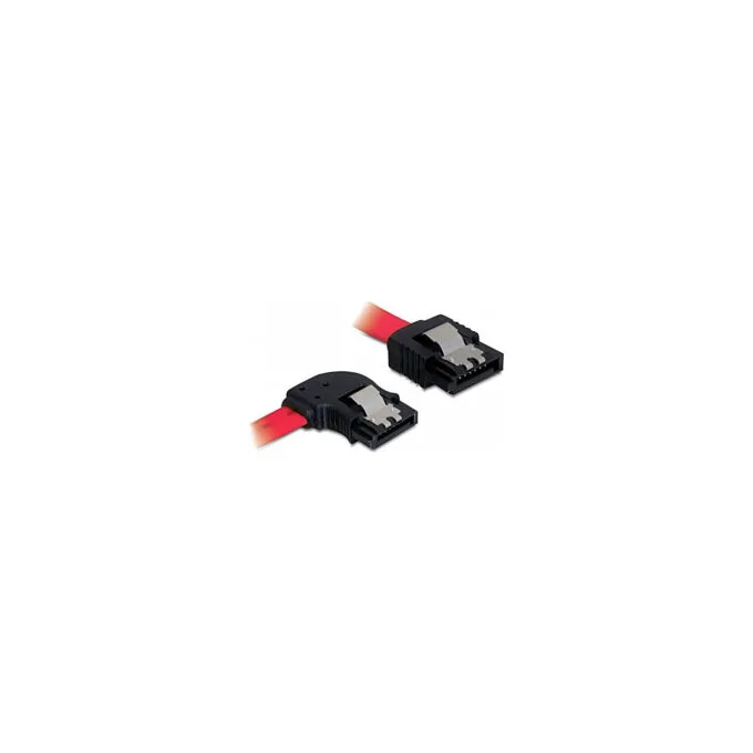 Delock SATA 3 Gb s Kabel gerade auf links gewinkelt 50 cm rot — image 1