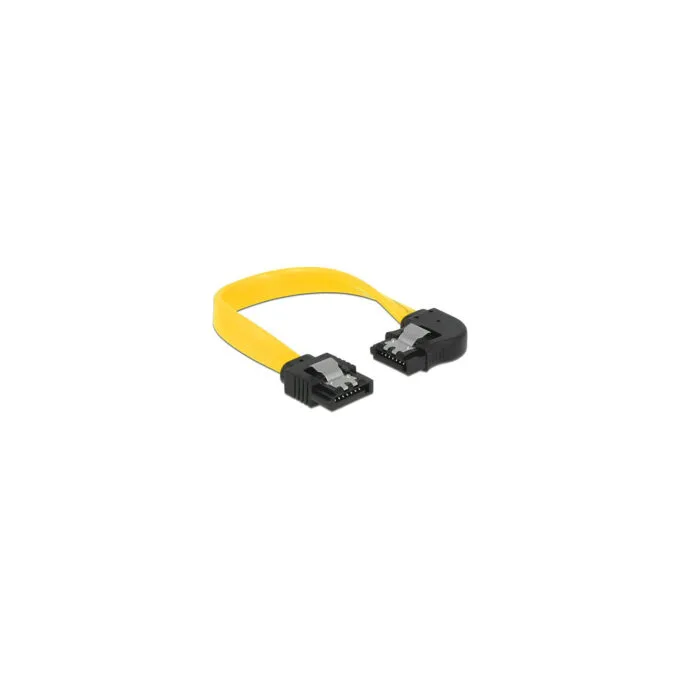 Delock SATA 6 Gb s Kabel gerade auf links gewinkelt 10 cm gelb — image 2