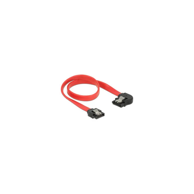 Delock SATA 6 Gb s Kabel gerade auf links gewinkelt 30 cm rot — image 2
