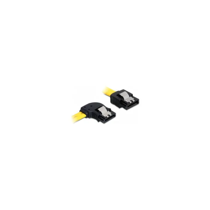 Delock SATA 6 Gb s Kabel gerade auf links gewinkelt 50 cm gelb — image 1
