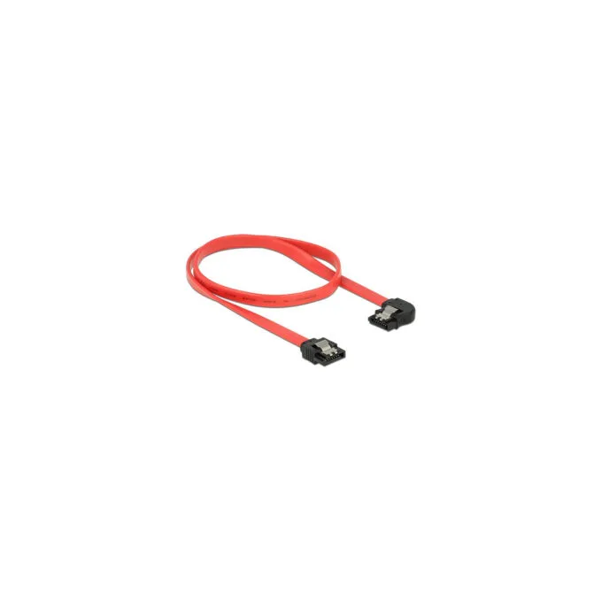 Delock SATA 6 Gb s Kabel gerade auf links gewinkelt 50 cm rot — image 2