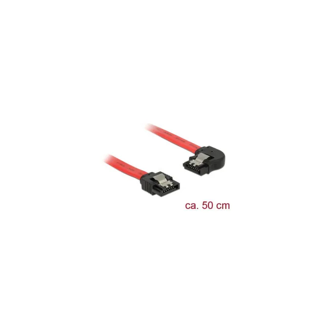 Delock SATA 6 Gb s Kabel gerade auf links gewinkelt 50 cm rot — image 1