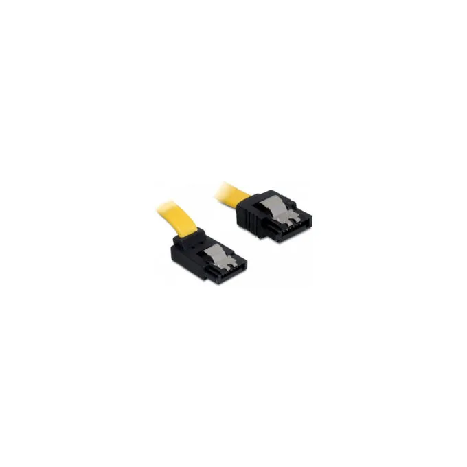 Delock SATA 6 Gb s Kabel gerade auf oben gewinkelt 30 cm gelb — image 1