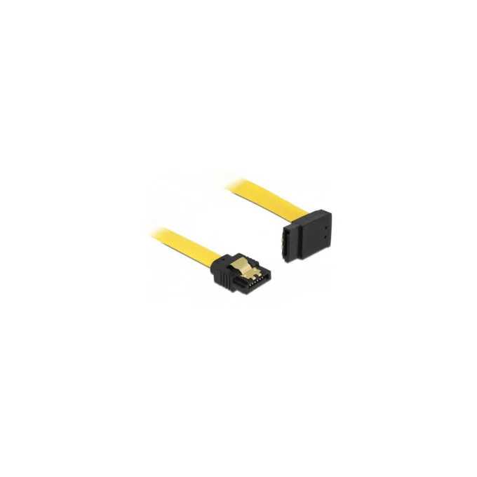 Delock SATA 6 Gb s Kabel gerade auf oben gewinkelt 50 cm gelb — image 1