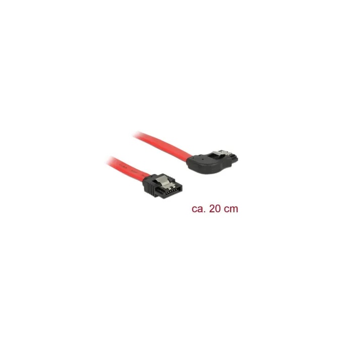Delock SATA 6 Gb s Kabel gerade auf rechts gewinkelt 20 cm rot — image 1