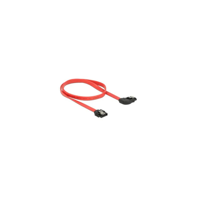 Delock SATA 6 Gb s Kabel gerade auf rechts gewinkelt 50 cm rot — image 2