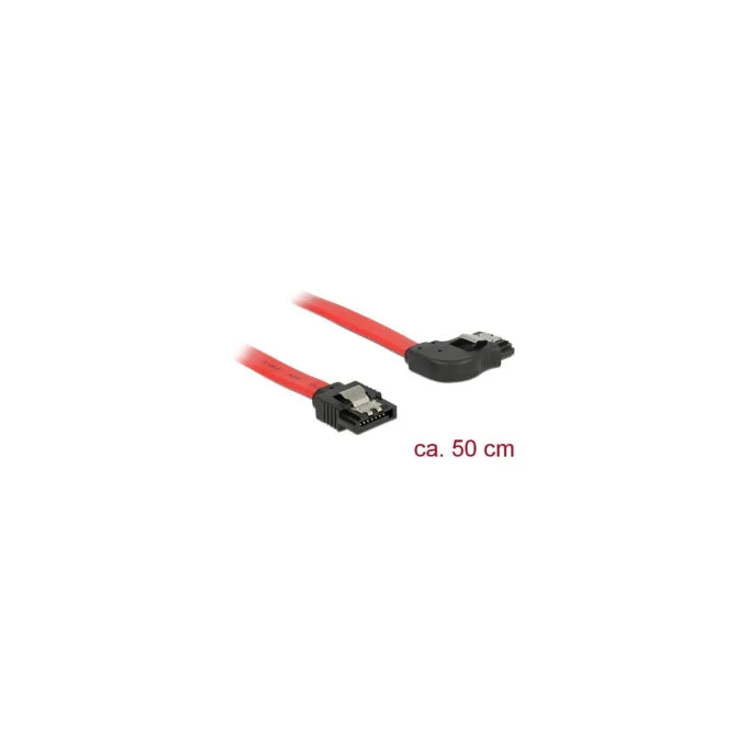 Delock SATA 6 Gb s Kabel gerade auf rechts gewinkelt 50 cm rot — image 1