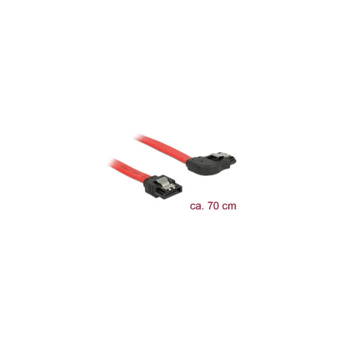 Delock SATA 6 Gb s Kabel gerade auf rechts gewinkelt 70 cm rot — image 1