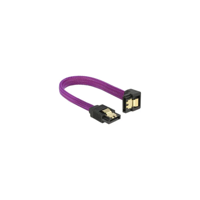 Delock SATA 6 Gb s Kabel gerade auf unten gewinkelt 10 cm violett — image 1