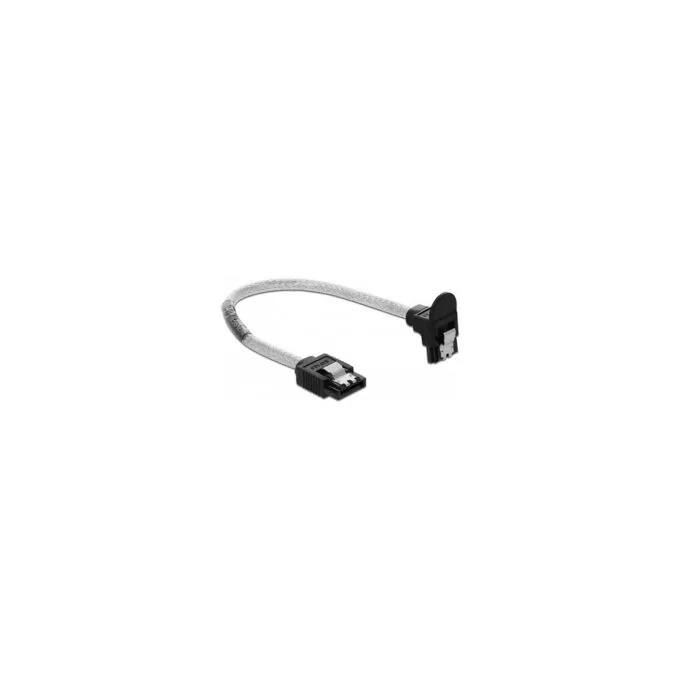 Delock SATA 6 Gb s Kabel gerade auf unten gewinkelt 20 cm transparent — image 1