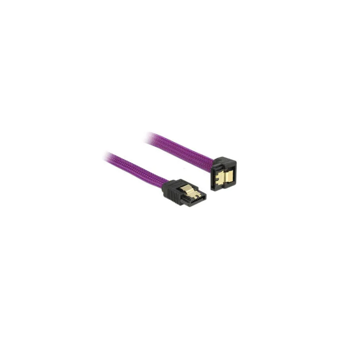 Delock SATA 6 Gb s Kabel gerade auf unten gewinkelt 20 cm violett — image 1