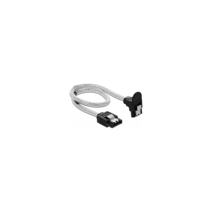 Delock SATA 6 Gb s Kabel gerade auf unten gewinkelt 30 cm transparent — image 1