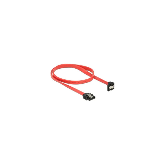 Delock SATA 6 Gb s Kabel gerade auf unten gewinkelt 50 cm rot — image 2